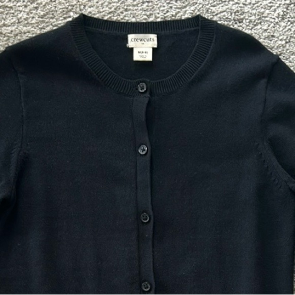 Girls J. Crew Black Cardigan Sweater - Picture 2 of 5